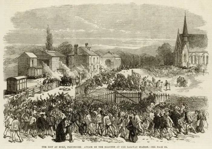 Framed Print : Riot at Mold in Flintshire