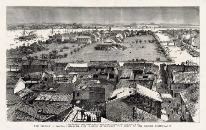 Framed Print : Rioting in Canton, 1883