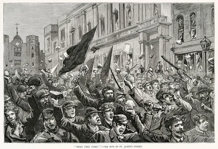 Framed Print : Rioting in the West End of London 1886 Framed Print : Rioting in the West End of London 1886