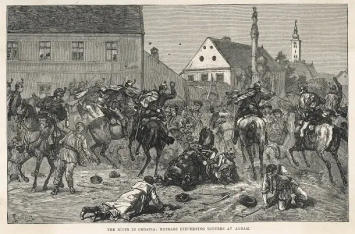 Framed Print : Riots in Croatia