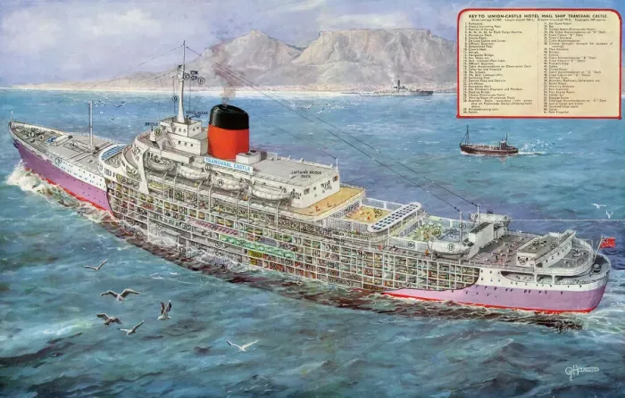 Framed Print : RMS Transvaal Castle by G. H. Davis Framed Print : RMS Transvaal Castle by G. H. Davis