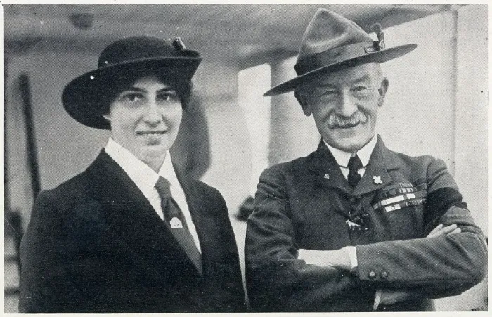 Framed Print : Robert Baden-Powell (1857 - 1941), British Army officer, writer, founder and first Chief Scout of the world-wide Scout Movement. With his wife Olave Baden-Powell 1889 - 1977), first Chief Guide for Britain. Date: 1930 Framed Print : Robert Baden-Powell (1857 - 1941), British Army officer, writer, founder and first Chief Scout of the world-wide Scout Movement. With his wife Olave Baden-Powell 1889 - 1977), first Chief Guide for Britain. Date: 1930