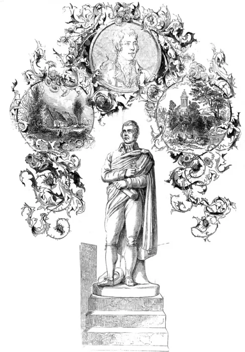 Framed Print : Robert Burns Statue, 1844 Framed Print : Robert Burns Statue, 1844
