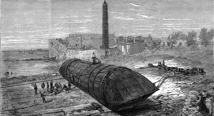 Framed Print : Rolling the Obelisk Ship Cleopatra down the Alexandra Beac Framed Print : Rolling the Obelisk Ship Cleopatra down the Alexandra Beac