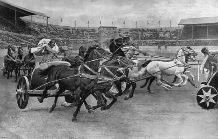 Framed Print : Roman Chariot Races at the British Empire Exhibition Framed Print : Roman Chariot Races at the British Empire Exhibition