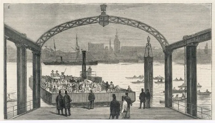 Framed Print : Rotherhithe Ferry 1877 Framed Print : Rotherhithe Ferry 1877