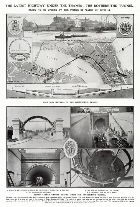 Framed Print : Rotherhithe Road Tunnel, London 1908