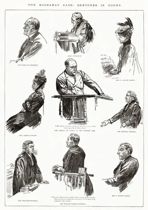 Framed Print : Royal Baccarat Scandal 1891 Framed Print : Royal Baccarat Scandal 1891