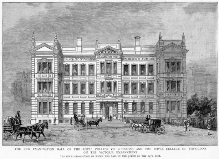 Framed Print : Royal College of Surgeons and Physicians Hall, London, 1886 Framed Print : Royal College of Surgeons and Physicians Hall, London, 1886
