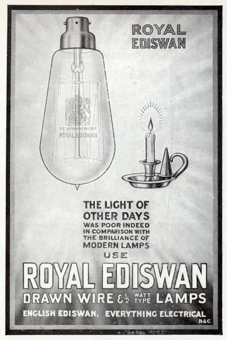 Framed Print : Royal Ediswan, Edison and Swan United Electric Light Company 1919 Framed Print : Royal Ediswan, Edison and Swan United Electric Light Company 1919