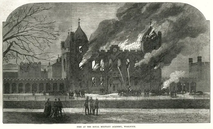 Framed Print : Royal Military Academy in Woolwich fire 1873 Framed Print : Royal Military Academy in Woolwich fire 1873