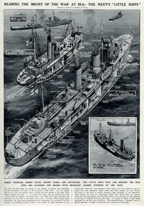Framed Print : The Royal Navys little ships by G. H. Davis Framed Print : The Royal Navys little ships by G. H. Davis