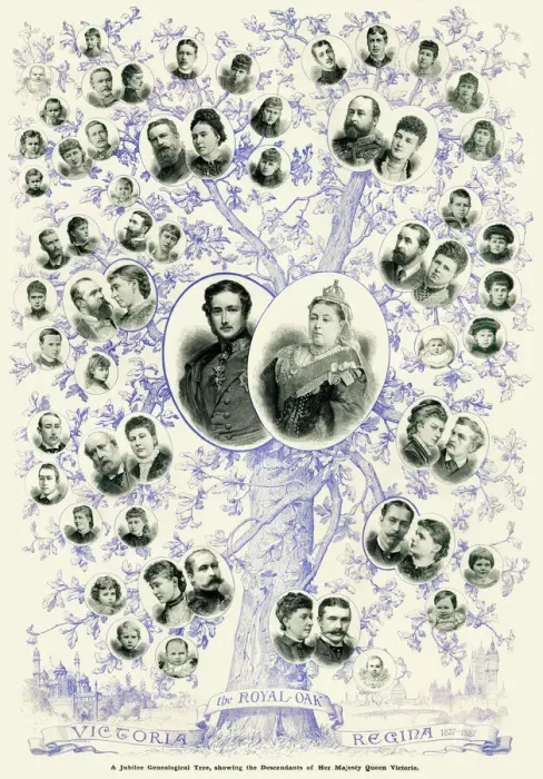 Framed Print : The Royal Oak - Queen Victoria and descendents family tree Framed Print : The Royal Oak - Queen Victoria and descendents family tree