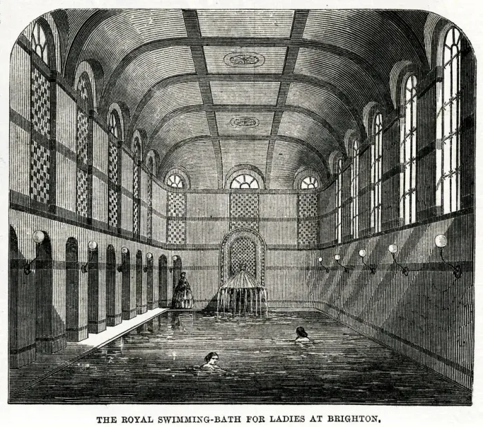Framed Print : Royal Swimming Bath for Ladies, Brighton, Sussex 1861 Framed Print : Royal Swimming Bath for Ladies, Brighton, Sussex 1861
