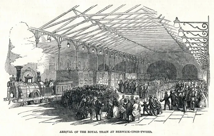 Framed Print : Royal Train at Berwick station 1849