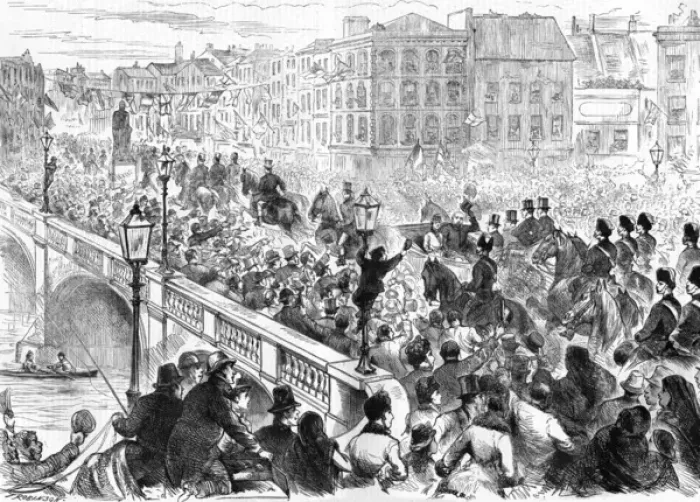 Framed Print : The Royal Visit to Ireland, 1885 - Parnell Bridge, Cork Framed Print : The Royal Visit to Ireland, 1885 - Parnell Bridge, Cork