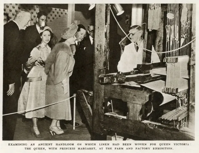 Framed Print : Royal visit to Northern Ireland - examining a handloom Framed Print : Royal visit to Northern Ireland - examining a handloom