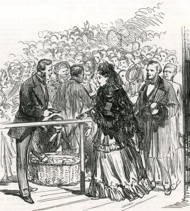 Framed Print : Royal Wedding 1874 - distribution of bridal cake Framed Print : Royal Wedding 1874 - distribution of bridal cake