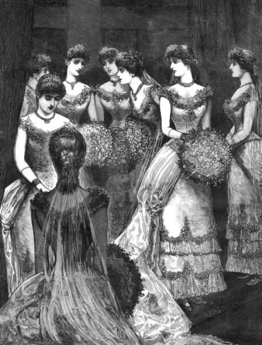 Framed Print : Royal Wedding 1882 -- bridesmaids waiting for the bride Framed Print : Royal Wedding 1882 -- bridesmaids waiting for the bride