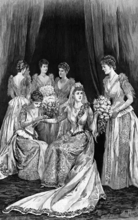 Framed Print : Royal Wedding 1891 - Princess Marie Louise and bridesmaids Framed Print : Royal Wedding 1891 - Princess Marie Louise and bridesmaids