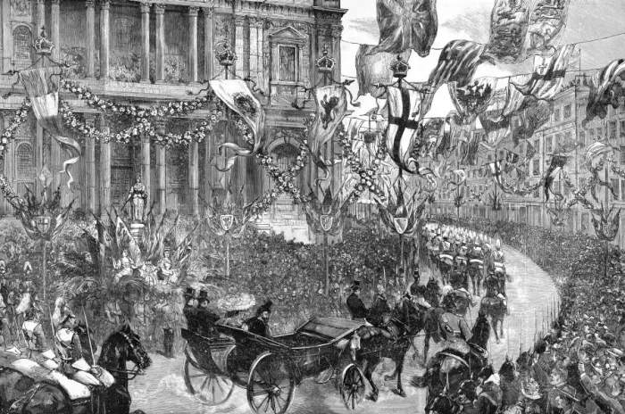 Framed Print : Royal wedding 1893 - procession passed St Paul s Framed Print : Royal wedding 1893 - procession passed St Paul s