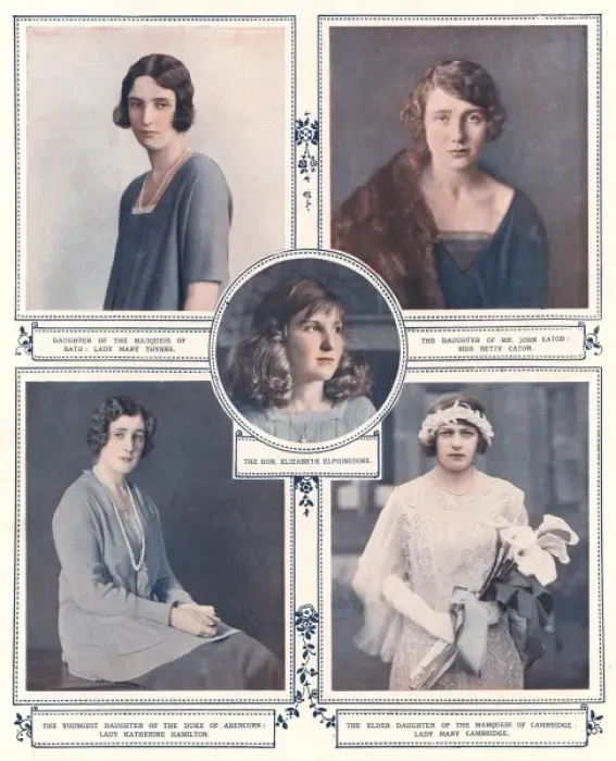 Framed Print : Royal Wedding 1923 - five of the bridesmaids Framed Print : Royal Wedding 1923 - five of the bridesmaids