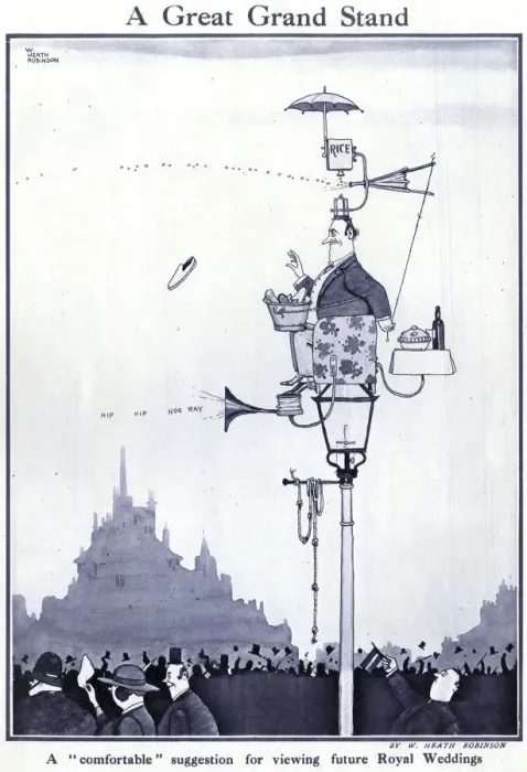 Framed Print : Royal Wedding 1923 - Heath Robinson humour