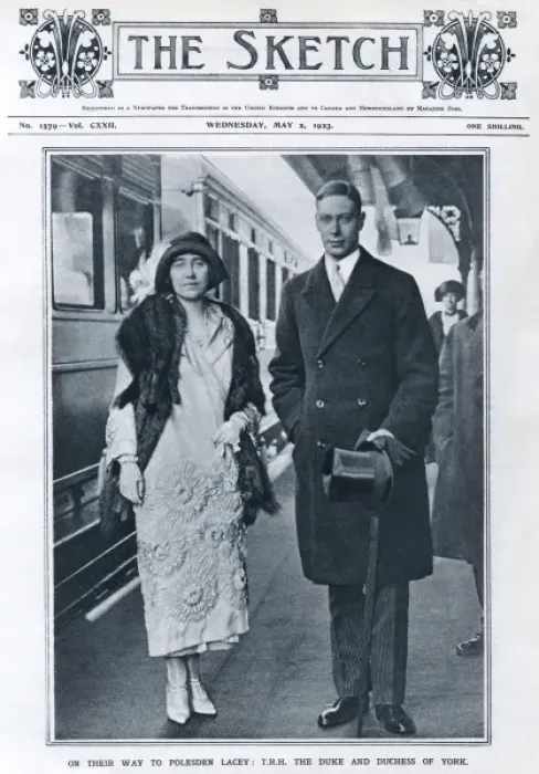 Framed Print : Royal Wedding 1923 - T. R. H depart on honeymoon Framed Print : Royal Wedding 1923 - T. R. H depart on honeymoon
