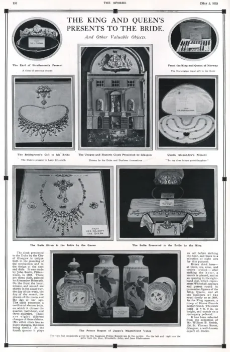 Framed Print : Royal Wedding 1923 - wedding presents