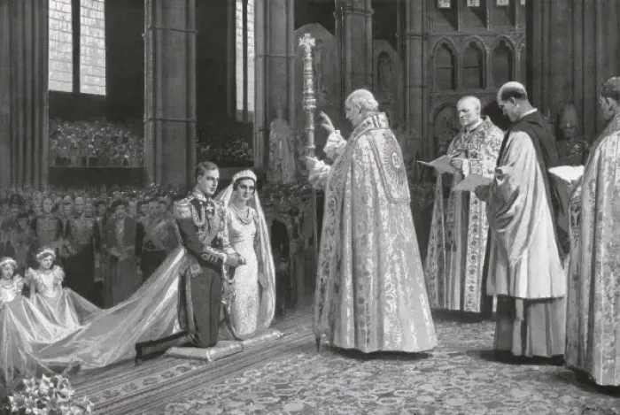 Framed Print : Royal Wedding 1934 - pronouncing the benediction Framed Print : Royal Wedding 1934 - pronouncing the benediction