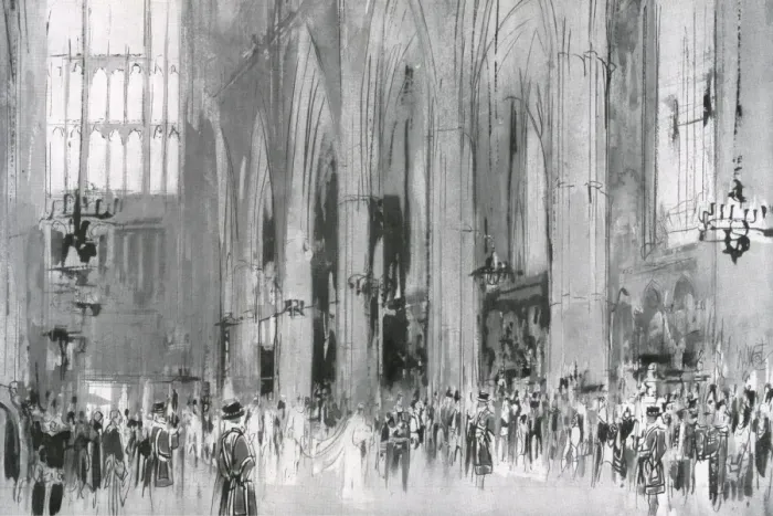 Framed Print : Royal Wedding 1934 - the scene in Westminster Abbey Framed Print : Royal Wedding 1934 - the scene in Westminster Abbey