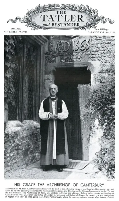 Framed Print : Royal Wedding 1947 - Archbishop of Canterbury