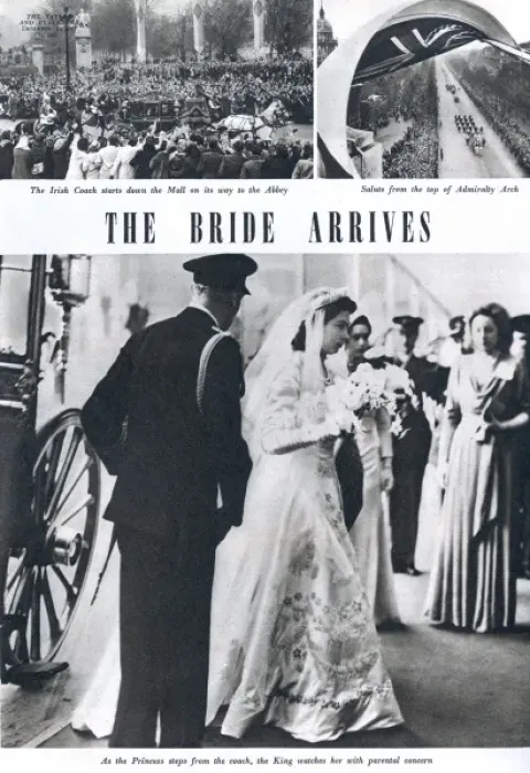 Framed Print : Royal Wedding 1947 - the bride arrives Framed Print : Royal Wedding 1947 - the bride arrives