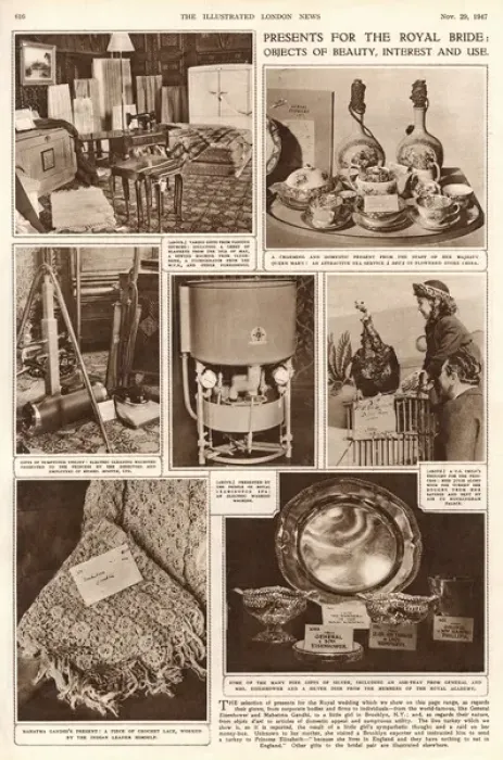 Framed Print : Royal Wedding 1947 - presents for the royal bride Framed Print : Royal Wedding 1947 - presents for the royal bride