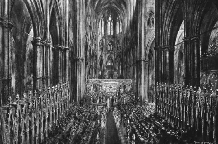 Framed Print : Royal Wedding 1947 - service in Westminster Abbey Framed Print : Royal Wedding 1947 - service in Westminster Abbey