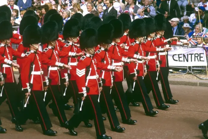 Framed Print : Royal Wedding 1986 - Guards in procession Framed Print : Royal Wedding 1986 - Guards in procession