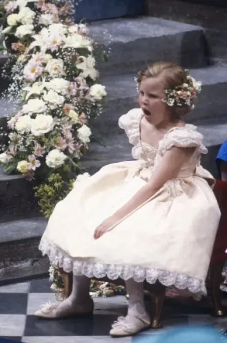 Framed Print : Royal Wedding 1986 - yawning bridesmaid Framed Print : Royal Wedding 1986 - yawning bridesmaid
