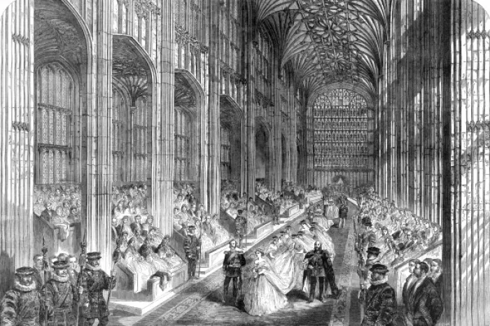 Framed Print : Royal wedding ceremony 1863 - nave procession Framed Print : Royal wedding ceremony 1863 - nave procession
