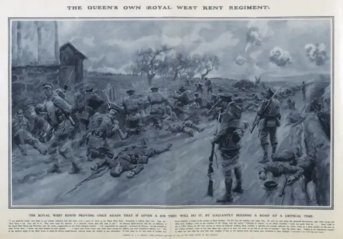 Framed Print : Royal West Kents in Great War Deeds, WW1