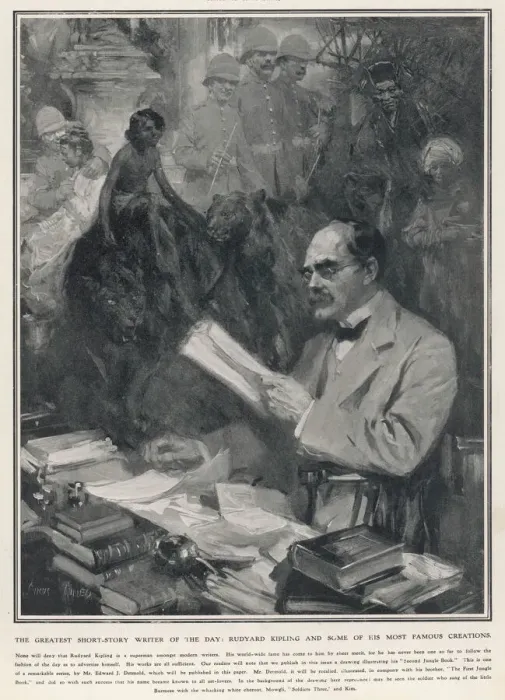 Framed Print : Rudyard Kipling by Cyrus Cuneo Framed Print : Rudyard Kipling by Cyrus Cuneo