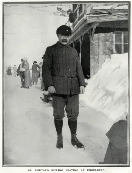 Framed Print : Rudyard Kipling skating at Engelberg Framed Print : Rudyard Kipling skating at Engelberg