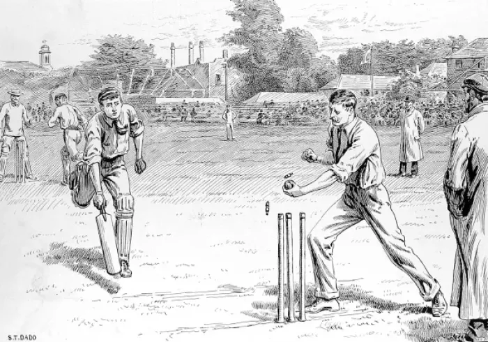 Framed Print : A Run Out at Lords Cricket Ground, 1895 Framed Print : A Run Out at Lords Cricket Ground, 1895