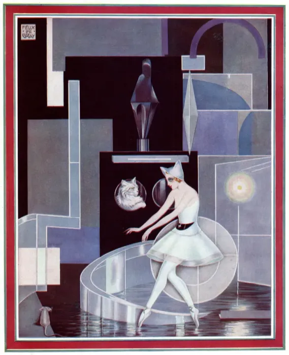 Framed Print : Russian ballet, The Cat by Saugue, Felix de Gray