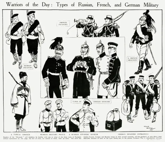 Framed Print : Russian, French and German military, WW1 Framed Print : Russian, French and German military, WW1
