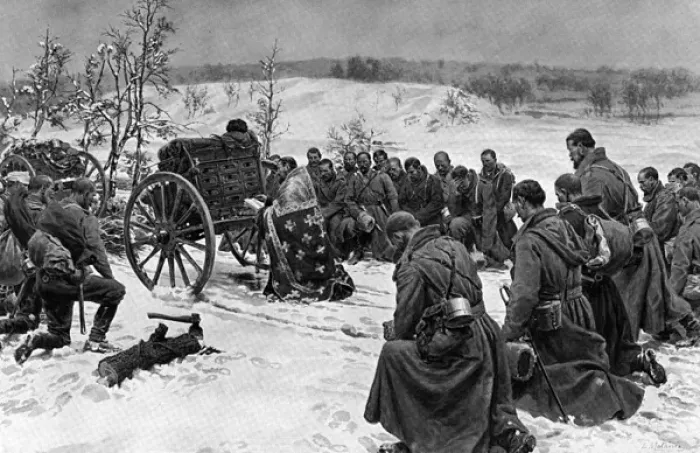 Framed Print : Russian soldiers attending open air service, WW1 Framed Print : Russian soldiers attending open air service, WW1