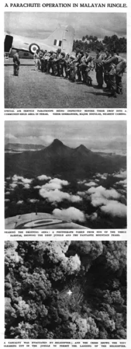 Framed Print : An S. A. S. parachute operation in the Malayan jungle