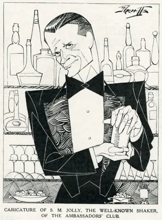 Framed Print : S. M. Jolly, cocktail barman at Ambassadors Club