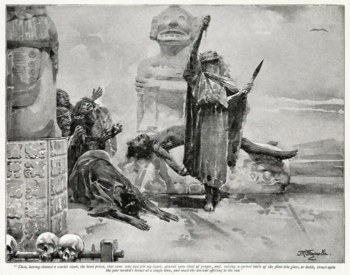 Framed Print : The last sacrifice of the women of the Otomie. Date: First published: 1893 Framed Print : The last sacrifice of the women of the Otomie. Date: First published: 1893