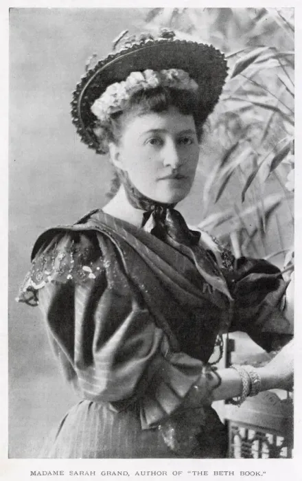 Framed Print : Sarah Grand (1854 - 1943), Irish feminist writer active and author. Date: 1897 Framed Print : Sarah Grand (1854 - 1943), Irish feminist writer active and author. Date: 1897