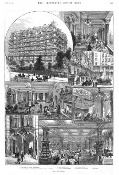 Framed Print : The Savoy Hotel, 1889